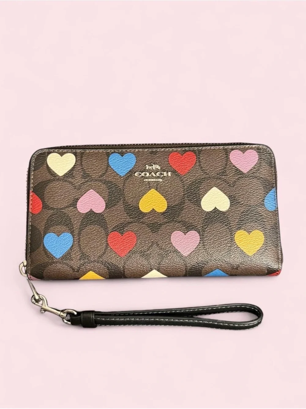 Coach Multicolor Heart Pattern Wallet